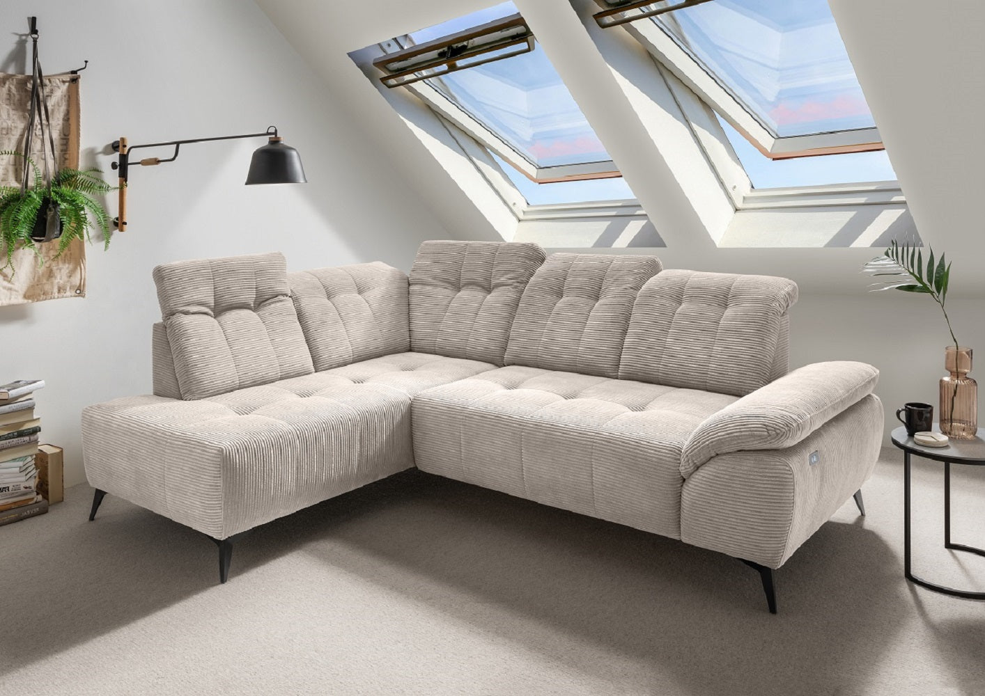 Fiore - Ecksofa mit elektrischem Sitzvorschub