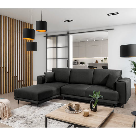 Ecksofa Baria – Schlaffunktion, Stauraum und pflegeleichter Stoff