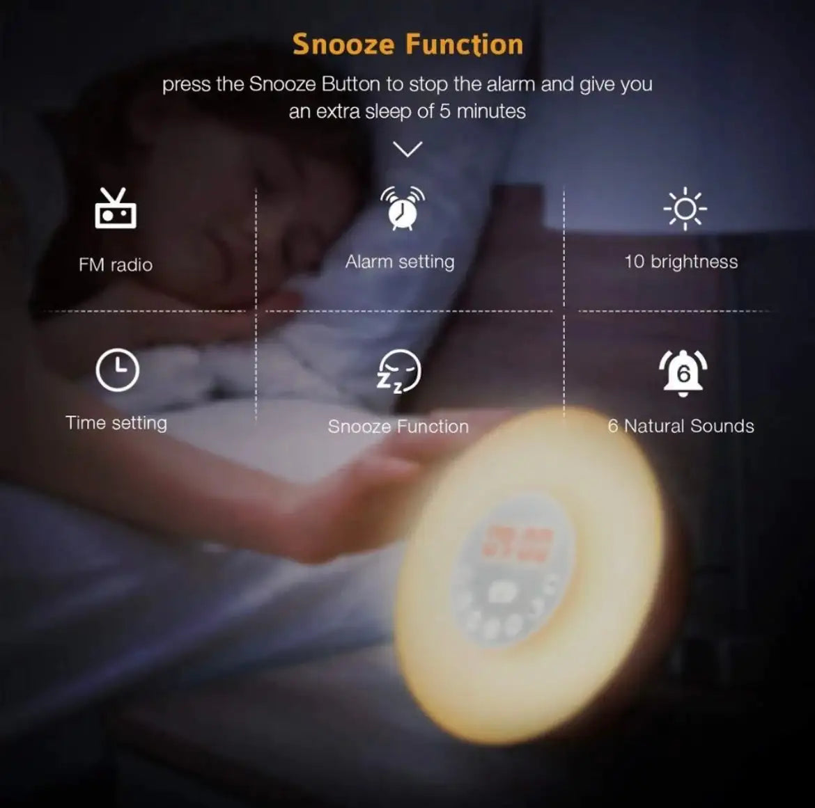 Sunrise Alarm Clock Bluetooth Speaker Lamp