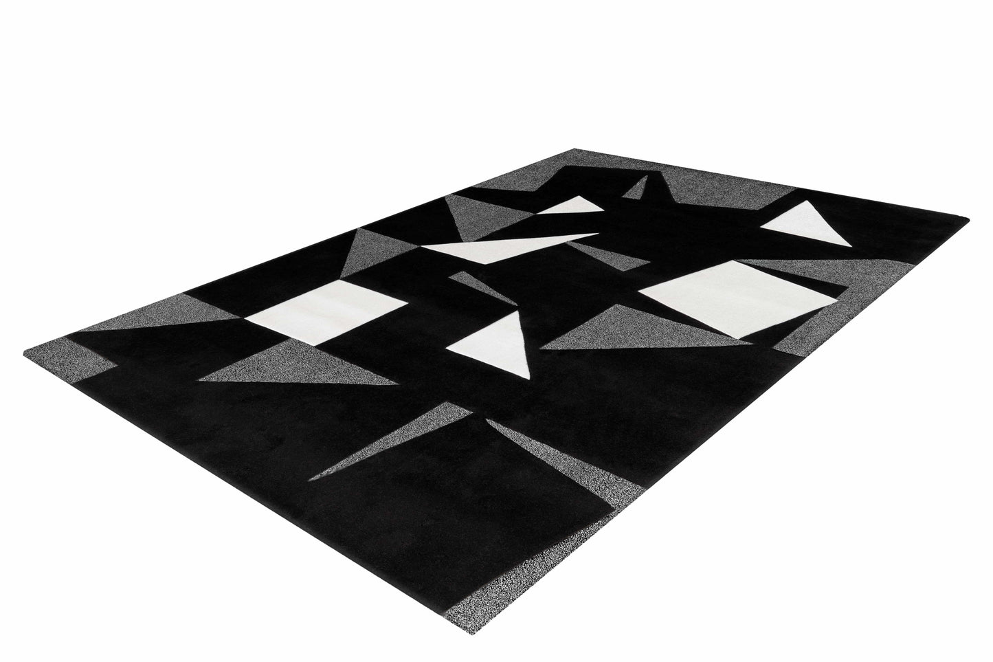 Spirit Frisee 3108 Schwarz / Weiß / Grau 70cm x 140cm