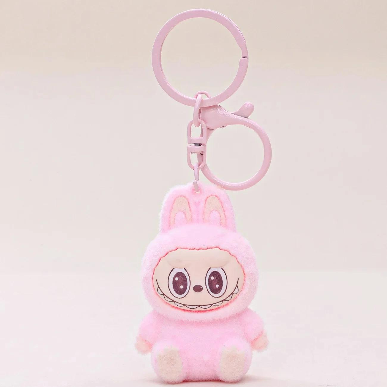 Niedlicher Beflockungs-Tier-Schlüsselanhänger Ideal für Geschenke und Desktop-Dekoration rosa