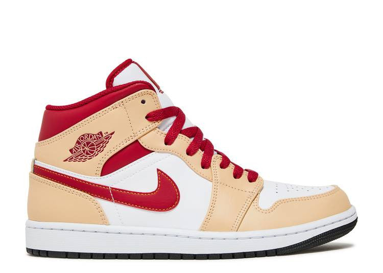 Air Jordan 1 Mid Beige White Red