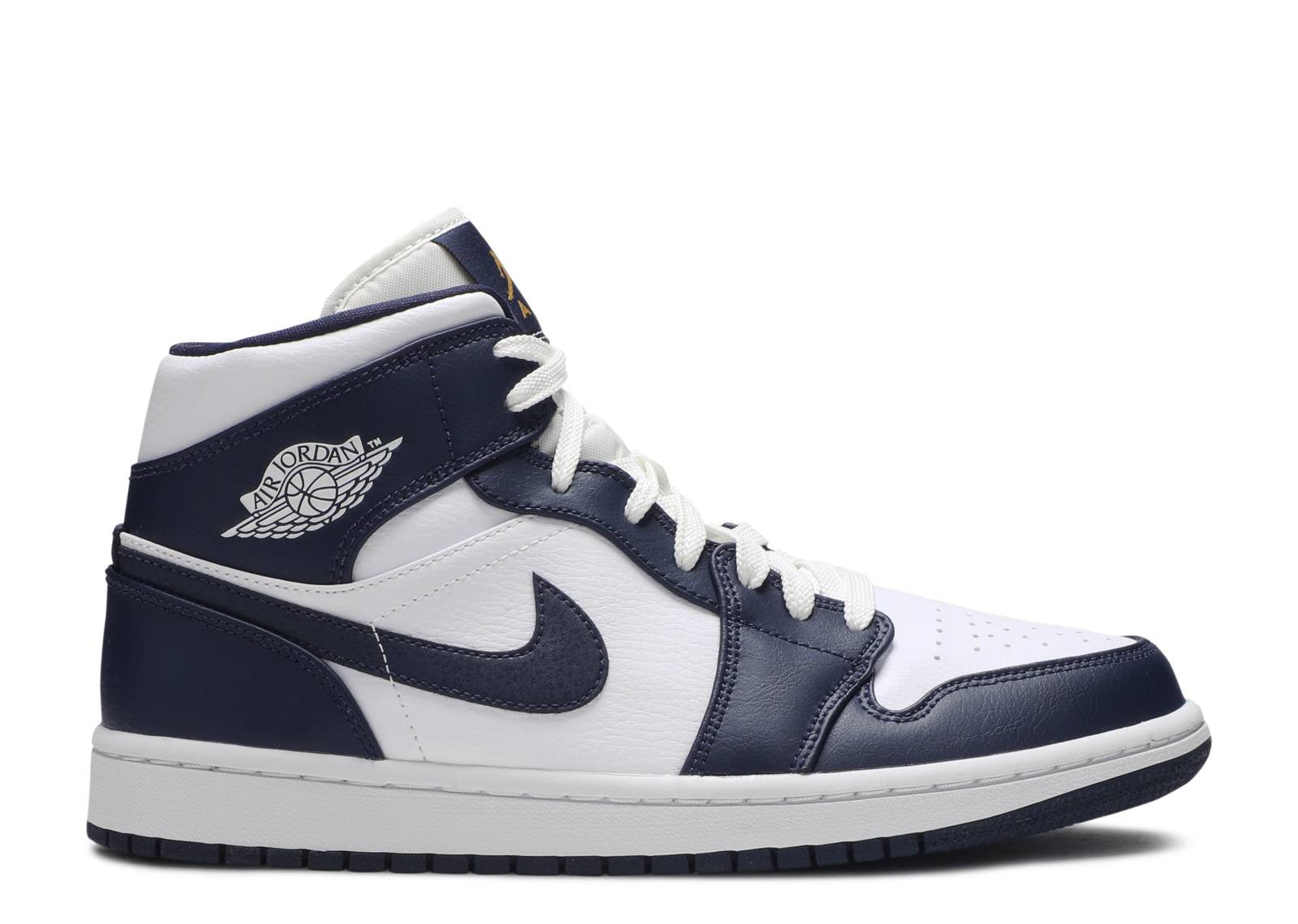 Air Jordan 1 Mid White Metallic Gold Obsidian