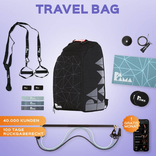 Fitnessstudio to Go (inkl. App) - Alle Tools + Travel Bag / BERLIN Black
