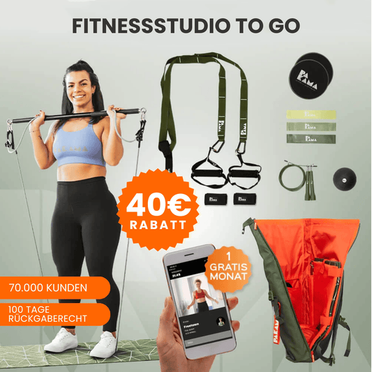 Fitnessstudio to Go (inkl. App) - Alle Tools + Bag / GOTHAM Green