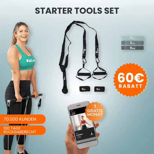 Fitnessstudio to Go (inkl. App) + Shaker - Starter Tools Set / BERLIN Black