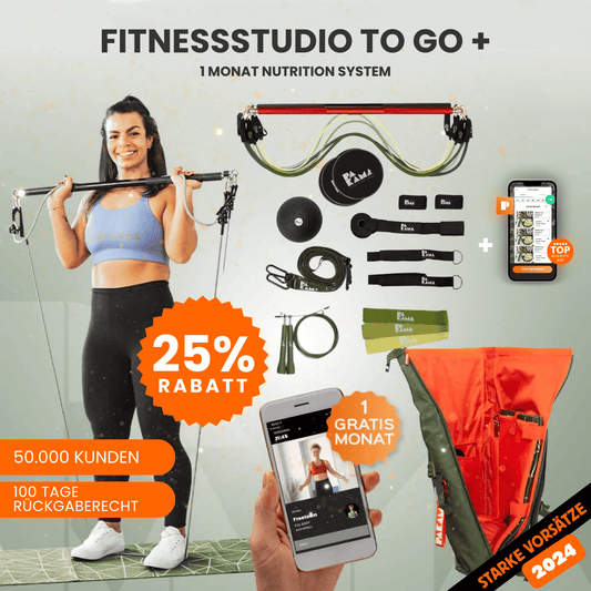 Fitnessstudio to Go (inkl. App) + Nutrition System - Alle Tools + Bag / GOTHAM Green / 1 Monat