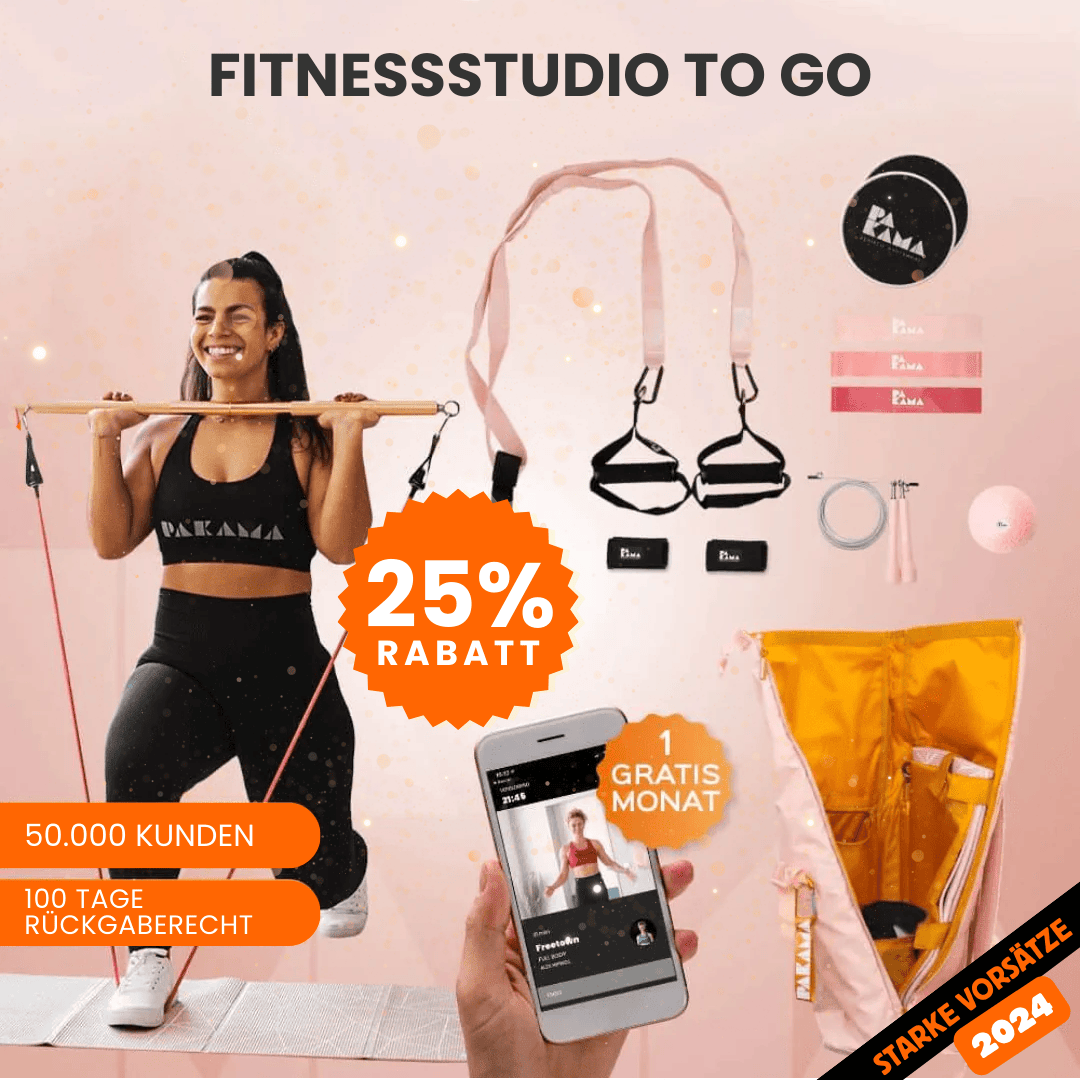 Fitnessstudio to Go (inkl. App) + Nutrition System - Alle Tools + Bag / PARIS Pink / Ohne