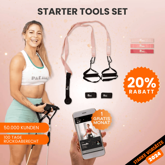Fitnessstudio to Go (inkl. App) + Nutrition System - Starter Tools Set / PARIS Pink / Ohne