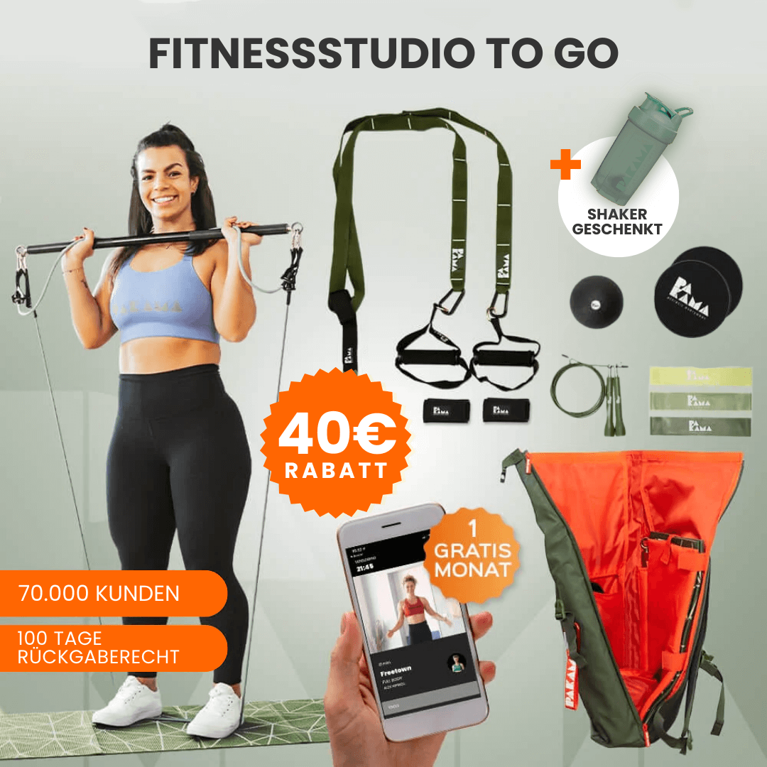 Fitnessstudio to Go (inkl. App) + Shaker - Alle Tools + Bag / GOTHAM Green