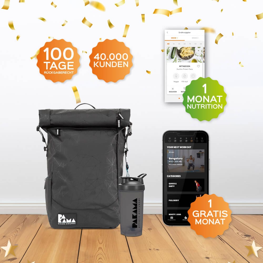 Fitnessstudio to Go (inkl. App) + Shaker + Nutrition System 1 Monat - BERLIN Black