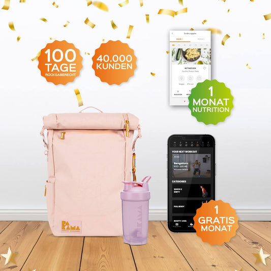 Fitnessstudio to Go (inkl. App) + Shaker + Nutrition System 1 Monat - PARIS Pink