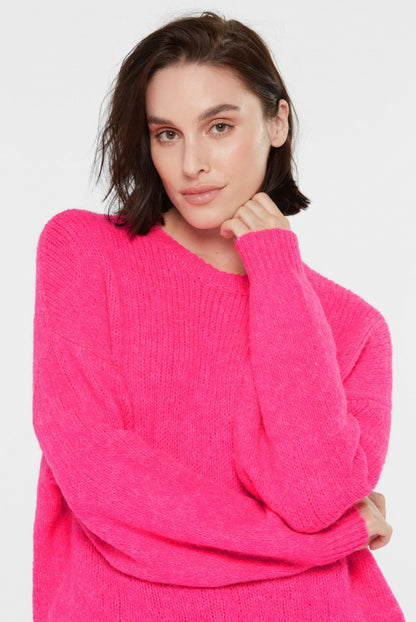 SENSES.THE LABEL Flauschiger Pullover KA:MILE mit Rundhalsausschnitt