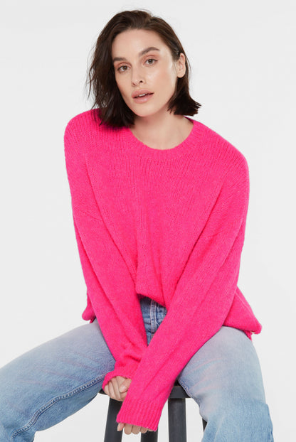 SENSES.THE LABEL Flauschiger Pullover KA:MILE mit Rundhalsausschnitt