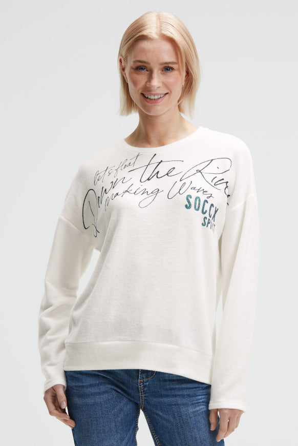 SOCCX Flauschpullover mit Wording Print