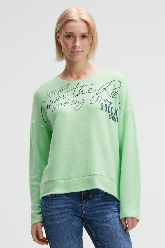 SOCCX Flauschpullover mit Wording Print
