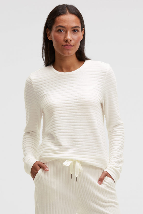 SOCCX Flauschstrickpullover mit Rippstruktur und Gummizugsaum