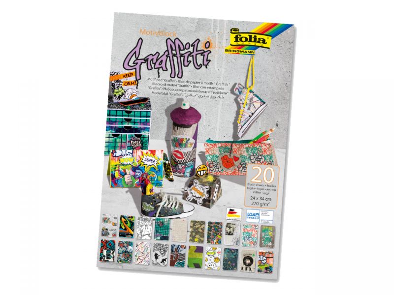 Folia Motivkarton »Graffiti«, 270 g/m², 24 x 34 cm, 20 Blatt sortiert