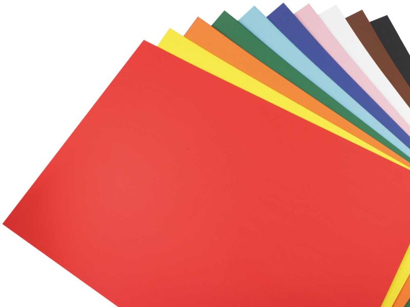 Folia Tonkarton, DIN A4 100 Blatt, farbig sortiert