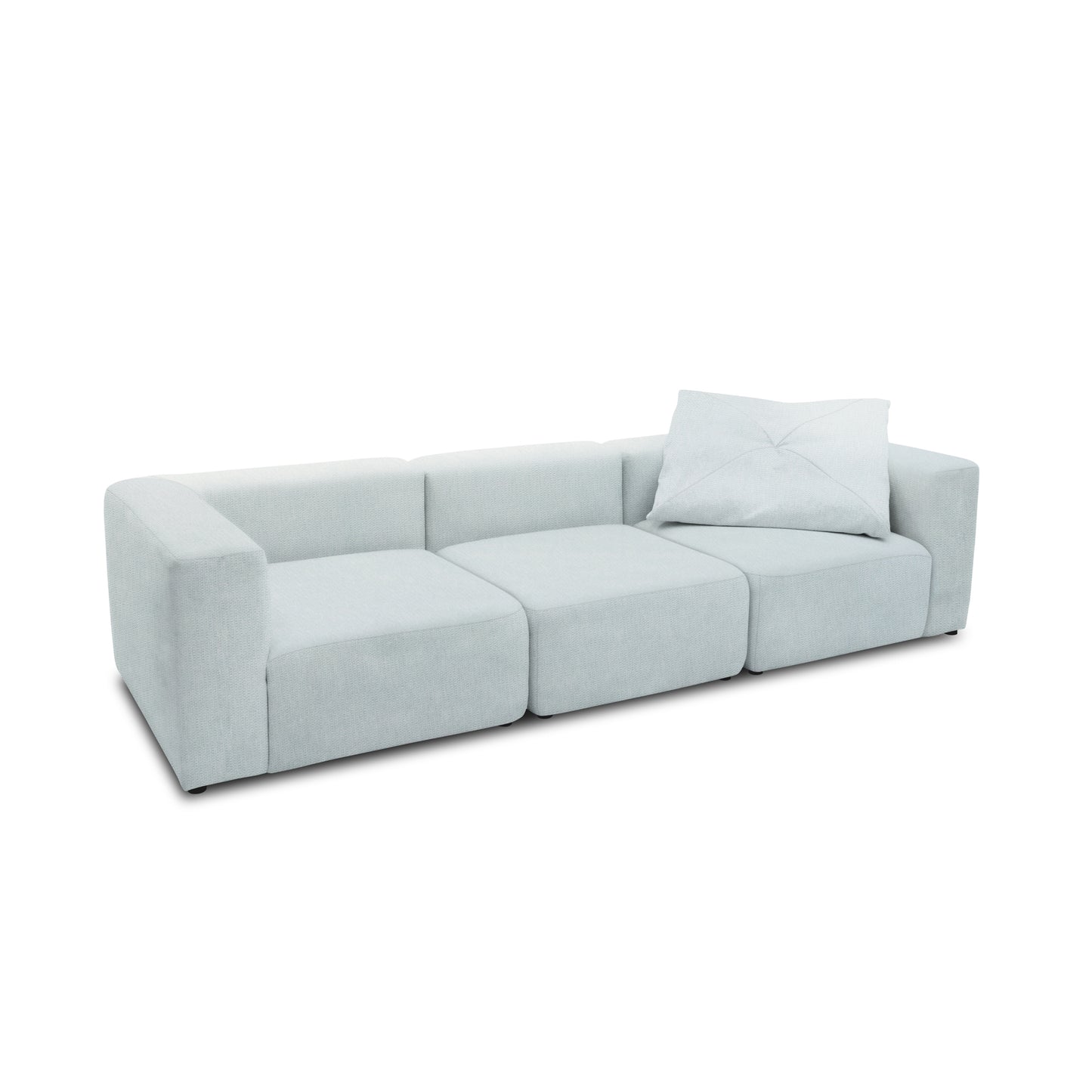 Sofa 800013, 3-Sitzer Garnitur, rechteckig, 3er Couch, 301 x 108 x 69 cm (BxTxH), Hellgrau   Aosom