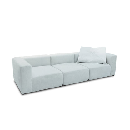 Sofa 800013, 3-Sitzer Garnitur, rechteckig, 3er Couch, 301 x 108 x 69 cm (BxTxH), Hellgrau   Aosom