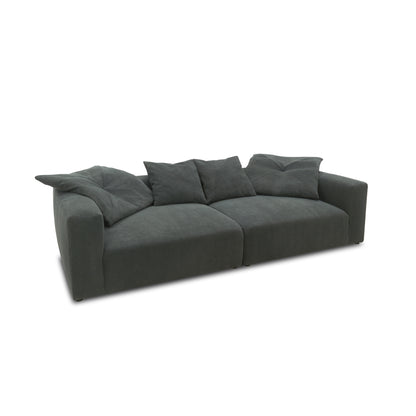 Bigsofa 800008, 2-Sitzer in Cord, mit Filzgleitern, 2er Couch, 304 x 135 x 69 (BxTxH), grau   Aosom