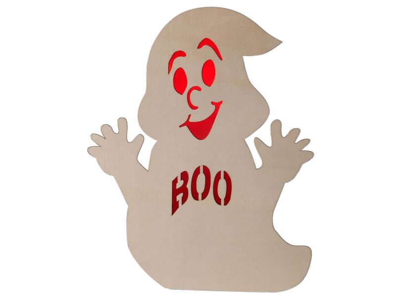 Spielheld XL Holzdeko Geist mit farbigem LED-Licht