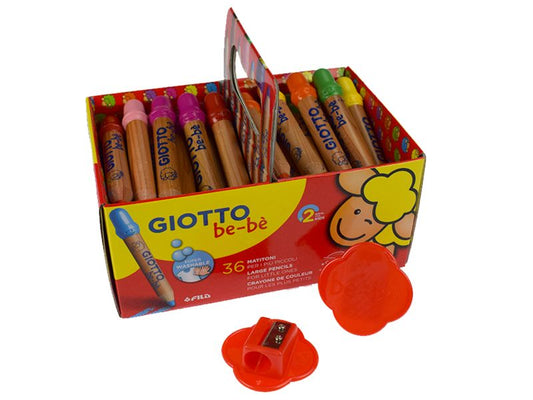 Giotto be-bè Jumbo-Farbstifte, 36er-Set inkl. 2 Spitzern