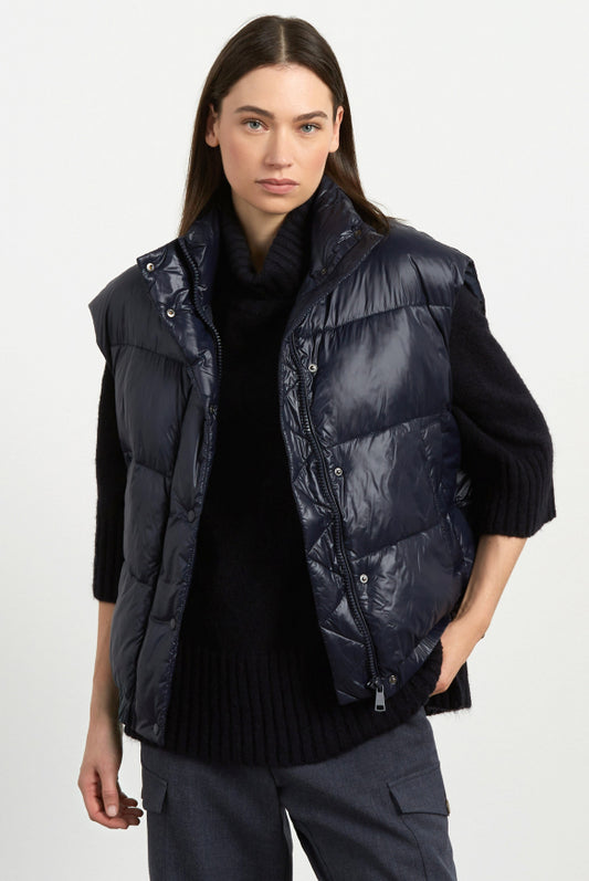 SENSES.THE LABEL Glänzende Steppweste Oversized