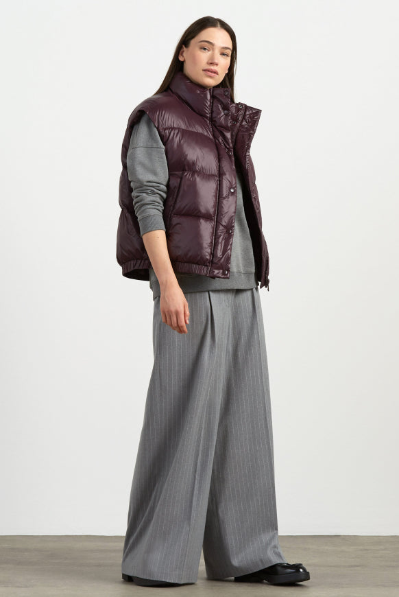 SENSES.THE LABEL Glänzende Steppweste Oversized