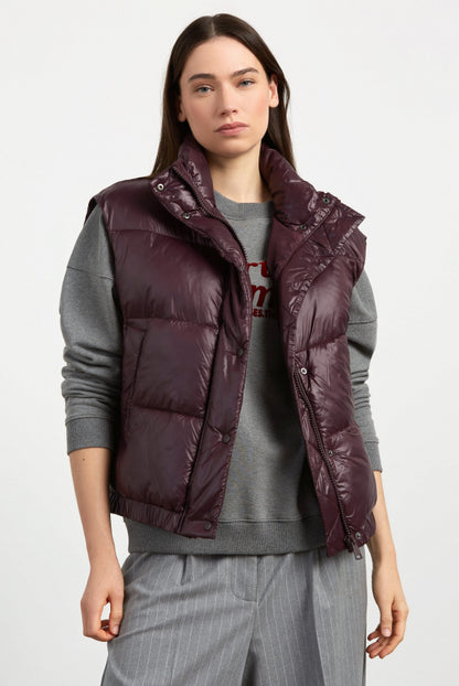 SENSES.THE LABEL Glänzende Steppweste Oversized