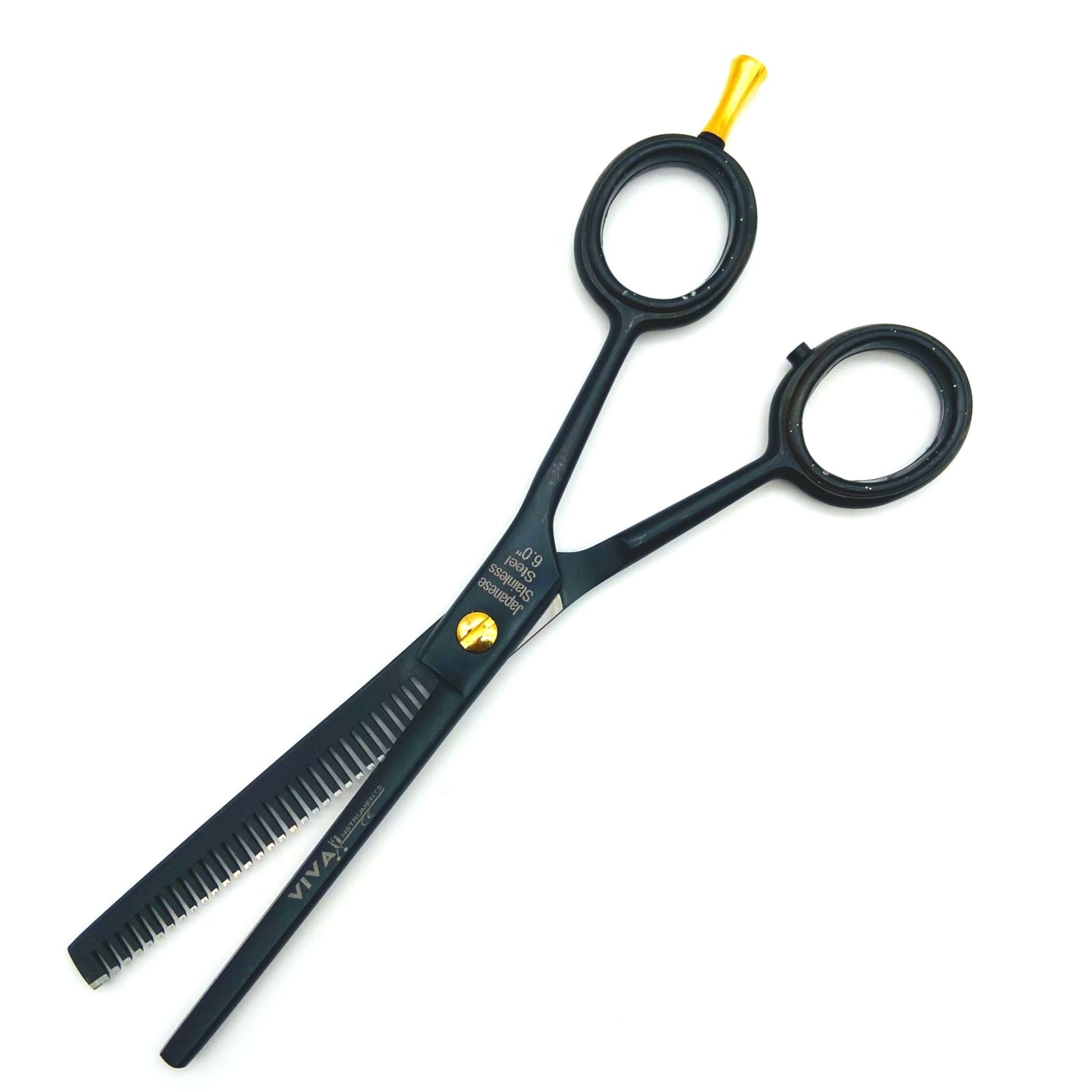 Barber Thinning Scissors 6'' Inch - Black