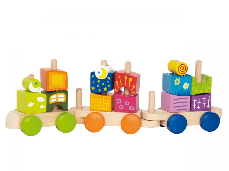 Hape Eisenbahn Fantasiebausteine, Holz, 17-tlg.
