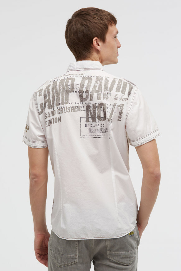 CAMP DAVID Hemd mit Back-Print, Brusttasche und Stickereien