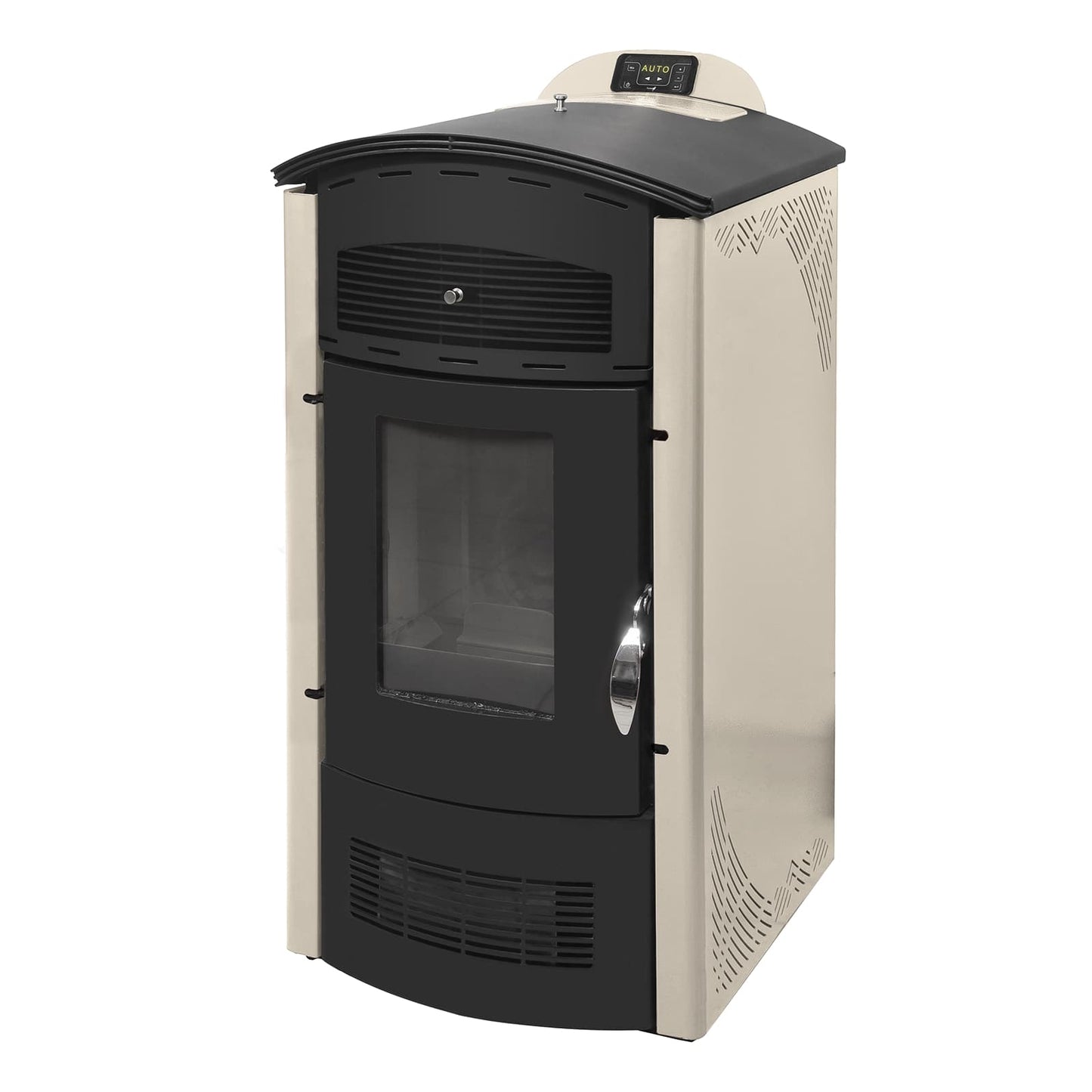 Pelletofen kaufen Amanda Plus 7,1 - 12,8 kW, bis 145 m² Wohnfläche, weinrot oder beige - beige