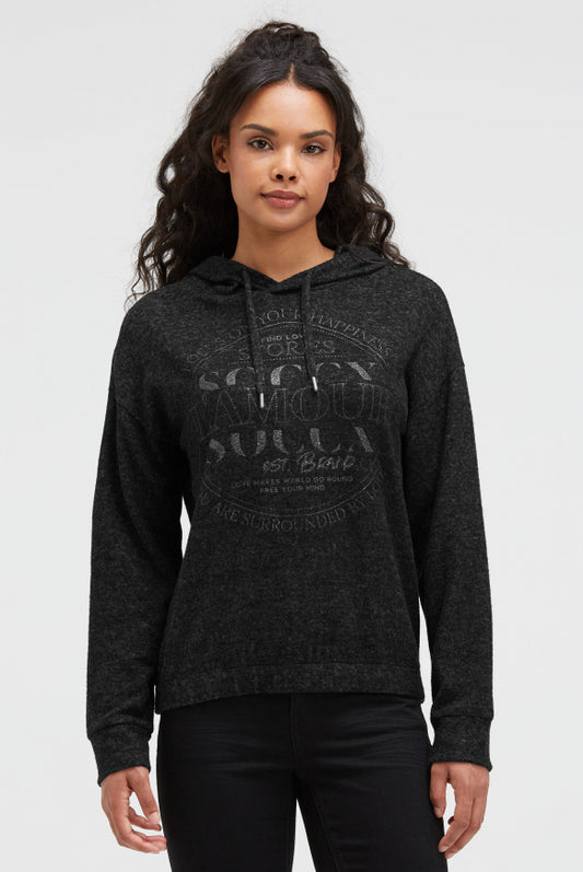SOCCX Hoodie aus Flauschstrick mit Glitzer