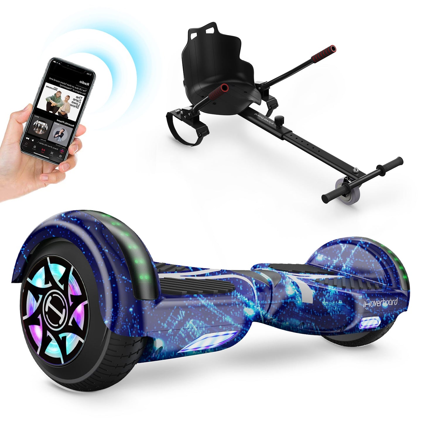 iHoverboard H1 Bluetooth Hoverboard 6.5" - H4 Blau / Hoverboard mit sitz