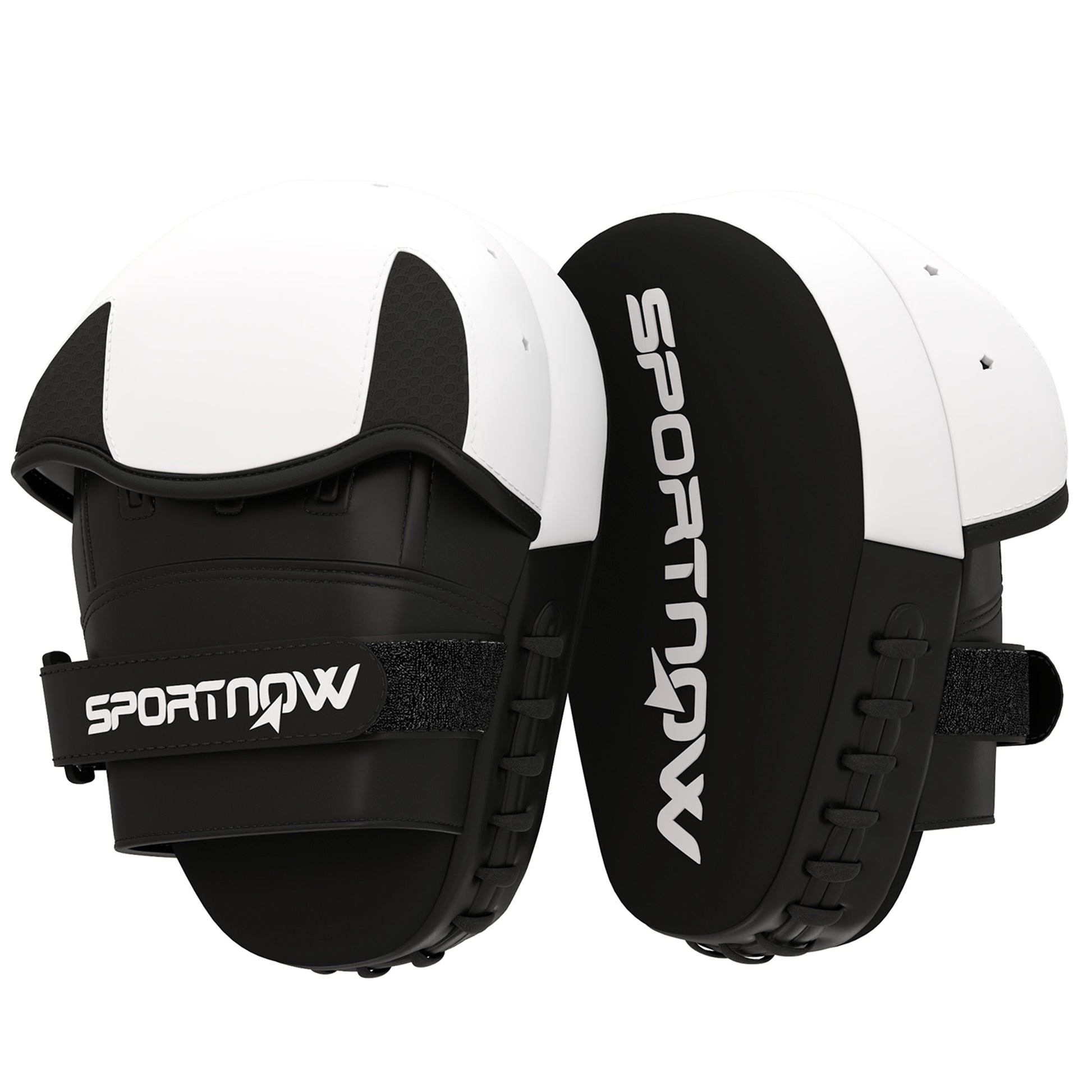 SPORTNOW Boxschlagpolster, Boxhandschuhe, für Boxtraining, mit Fingerschutz, Schlagpolster für Muay Thai, Kickboxen, Kampfkünste, MMA, weiß   Aosom