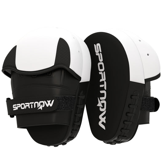 SPORTNOW Boxschlagpolster, Boxhandschuhe, für Boxtraining, mit Fingerschutz, Schlagpolster für Muay Thai, Kickboxen, Kampfkünste, MMA, weiß   Aosom