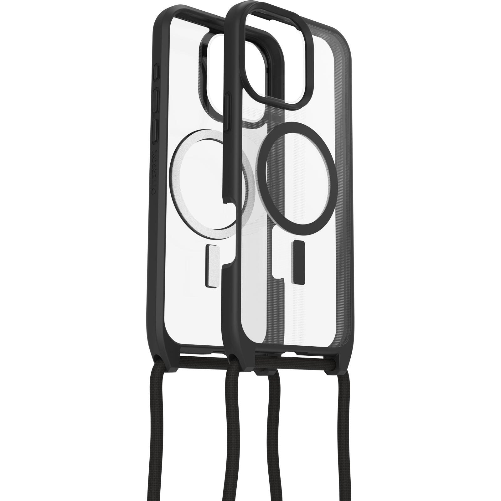 OtterBox React Necklace MagSafe Apple iPhone 16 Pro Max Black Crystal - clear/black
