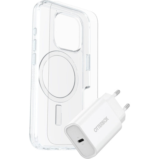 OtterBox KIT Apple iPhone 16 Pro (Symmetry Clear MagSafe / Premium Glass / EU USB-C Wall Charger 30W - white)