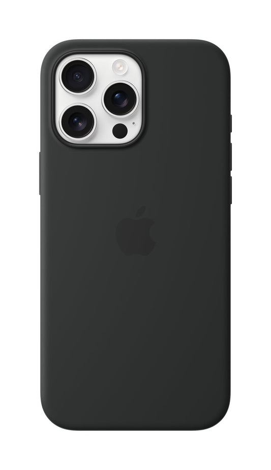 Apple Silikon Case iPhone 16 Pro Max mit MagSafe (schwarz)