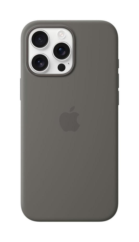 Apple Silikon Case iPhone 16 Pro Max mit MagSafe (steingrau)