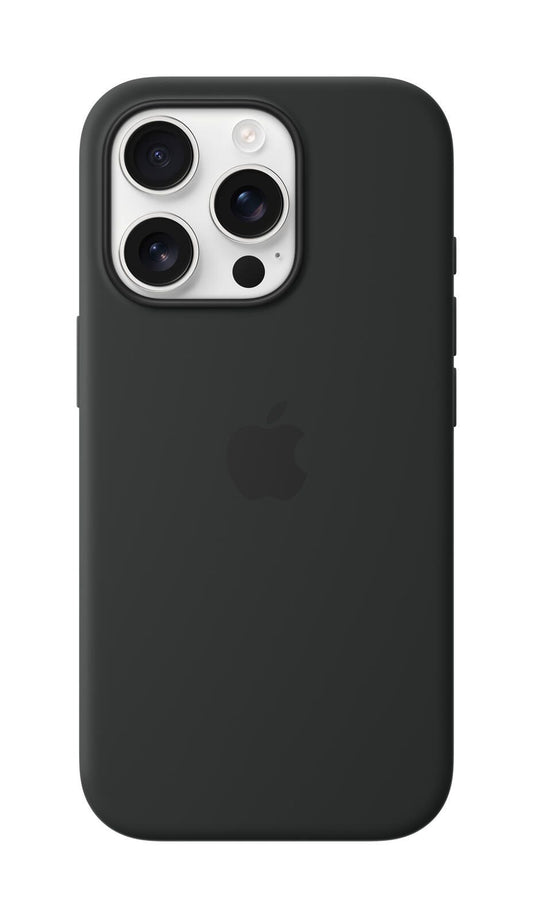 Apple Silikon Case iPhone 16 Pro mit MagSafe (schwarz)