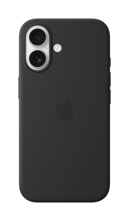 Apple Silikon Case iPhone 16 mit MagSafe (schwarz)