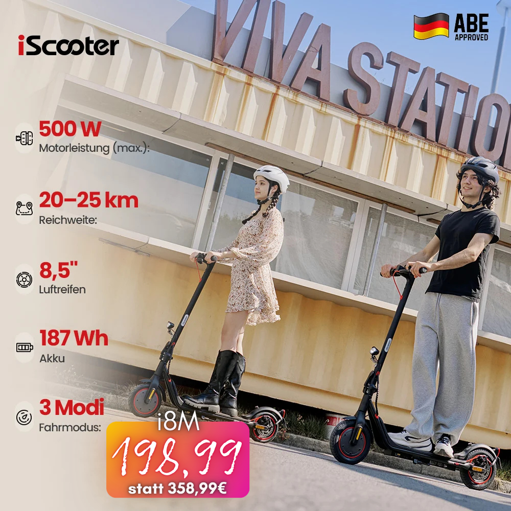 i8M 500 W Pendler-E-Scooter – iScooter