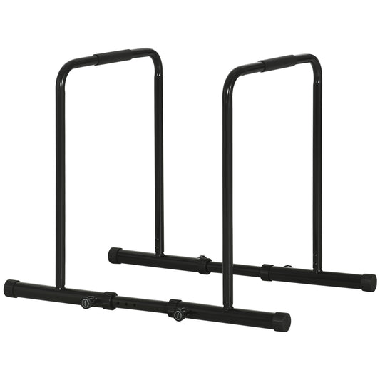 SPORTNOW Dip Bar aus verstellbarem Stahl mit 6 verstellbaren Längen, 90-102x65x80-90 cm, Schwarz   Aosom