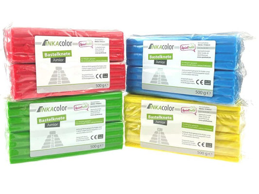 INKAcolor Bastelknete Junior, 4 Farben-Set (je 500 g)