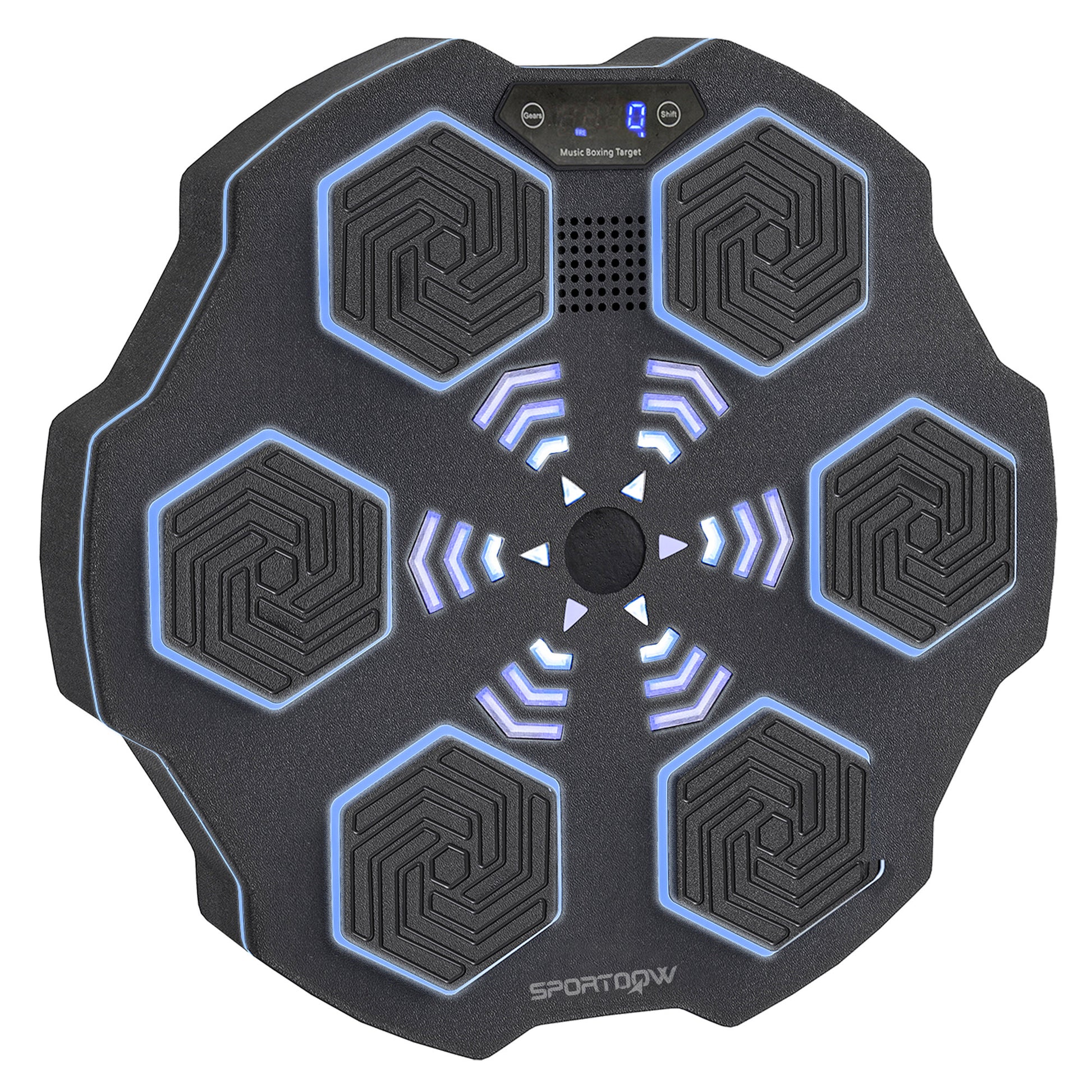 SPORTNOW Music Boxing Machine, elektronische Bluetooth Boxmaschine mit Musik, 9 Geschwindigkeit 3 Modi, Wandmontiertes Smart Boxziel mit LED-Leuchten, für Erwachsene, Heimübungen, Schwarz   Aosom