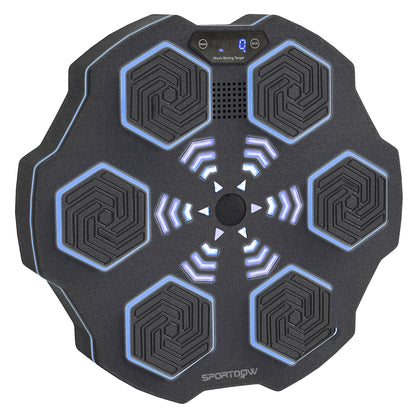 SPORTNOW Music Boxing Machine, elektronische Bluetooth Boxmaschine mit Musik, 9 Geschwindigkeit 3 Modi, Wandmontiertes Smart Boxziel mit LED-Leuchten, für Erwachsene, Heimübungen, Schwarz   Aosom